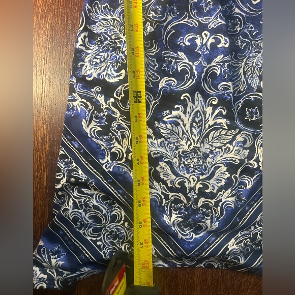 White House Black Market Women SZ S Blue White Paisley Waist Tie Belt - Picture 6 of 9